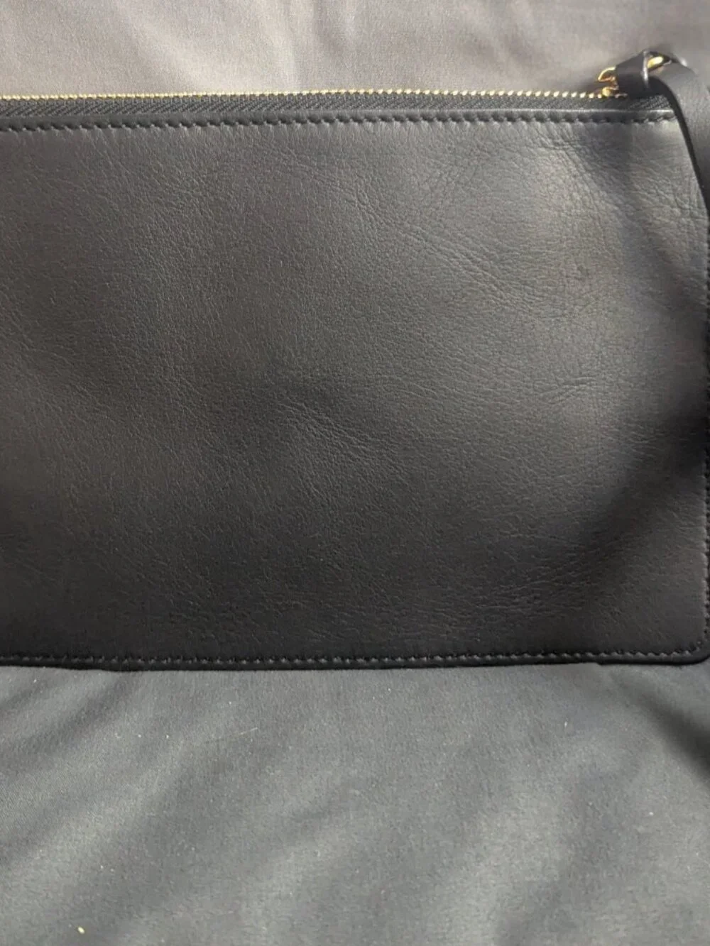Burberry Black Leather Wristlet Clutch Pouch Bag Gold Hardware - Authenticated